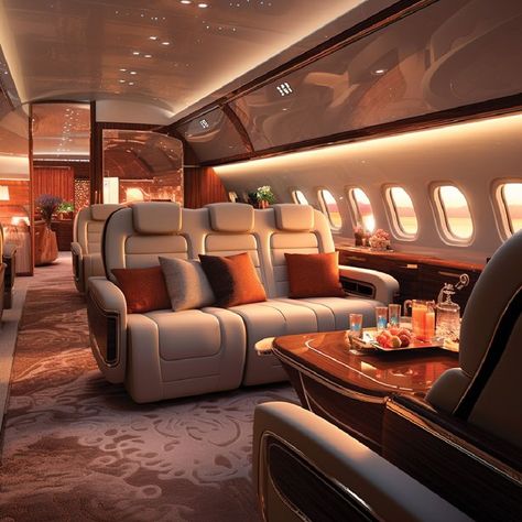 Gold Private Jet, Luxury Plane Interior, Jet Set Lifestyle, Private Plane Exterior, Plane Inside, Private Plane Interior, Luxury Airport, Private Jet Travel, Private Jet Interior