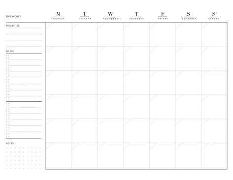 Good Notes Monthly Planner Template, Monthly Planner Template Landscape, Month Schedule Planner, Month Planner Template, Goodnotes Monthly Planner, Monthly Bullet Journal Layout, Monthly List, Monthly Bullet Journal, Study Planner Printable