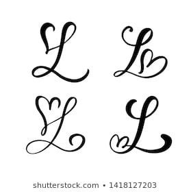 Vintage floral monogram letter L set with gold-tone border. Perfect for wedding invitations, stationery, or other crafting#HeartFonts #LoveLetters #TypographyLove #FontCrushFriday #HeartType Letter L Font Design, Roblox Necklace, Easy Fonts To Write, Cursive L, L Heart, L Monogram, Fancy Cursive, Free Fonts For Cricut, L Initial