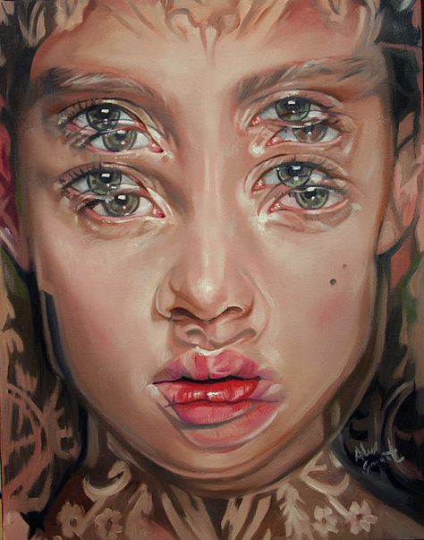 Paintings by Alex Garant Alex Garant, Distortion Art, Straight Fashion, Art Trippy, Goals Life, L'art Du Portrait, Surreal Portrait, Chill Vibes, Seni 3d