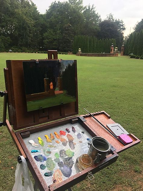 Plein Air Easel, Pochade Box, Plein Air Watercolor, Plein Air Landscape, Air Painting, Artist Palette, Art Humor, Outdoor Paint, Studio Ideas