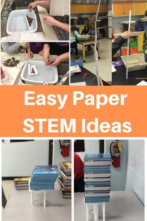 Here are three cheap and easy STEM ideas for the classroom, mainly using paper! These ideas could work for any grade, from upper elementary school… Stem Projects Elementary, Stem Activities Middle School, Ideas For The Classroom, Stem Club, Elementary Stem Activities, Fun Stem Activities, Easy Stem, Steam Ideas, Stem Classes