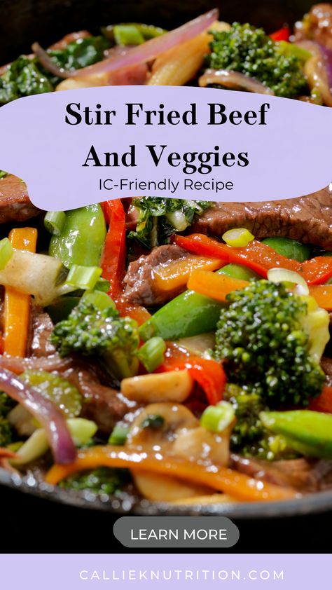 Savor the flavors of this quick and tasty Beef Stir-Fry! 🥩🥦 Loaded with colorful veggies and a savory soy sauce substitute, it's a delightful meal ready in minutes. Try the recipe and enjoy a delicious, hassle-free dinner! Ic Diet Recipes, Bladder Friendly Recipes, Stir Fried Beef, Soy Sauce Substitute, Beef And Veggies, Ic Diet, Ic Recipes, Yellow Bell Pepper, Sweet Bell Peppers