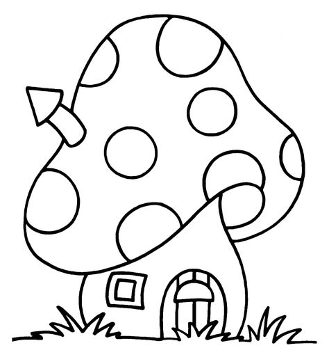 Easy Coloring Pages Printable Cinnamoroll, Projek Diy, Easy Coloring, صفحات التلوين, 카드 디자인, Mushroom House, Seni Origami, Easy Coloring Pages, Pola Sulam