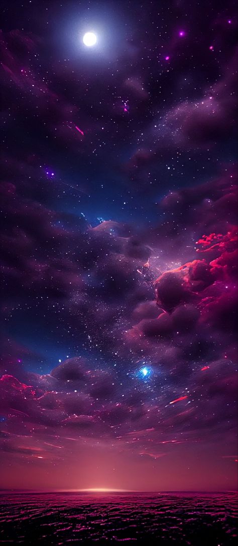 Iphone Wallpaper Night Sky, Iphone Wallpaper Night, Starry Night Wallpaper, Purple Galaxy Wallpaper, Night Sky Wallpaper, Wallpaper Collage, Pretty Backgrounds, Pretty Landscapes, Wallpaper Space