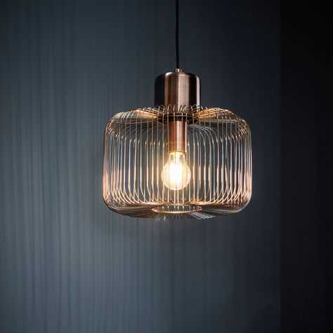 The Endon Nicola One Light Pendant is a great way to add an interesting and stylish element to your home décor. This dimmable light is completed with an antique and copper plated effect that suits any interior and helps you create the perfect style and ambiance in your home. This on-trend pendant is also height adjustable at the time of fiting to suit your home decor. The Endon Nicola One Light Pendant is the ultimate combination of style and functionality.Please note: Bulbs are not included.Don Hallway Lights, Copper Ceiling Lights, Copper Bedroom, Glam Lighting, Copper Ceiling, Kitchen Lights, Industrial Style Lighting, Lounge Lighting, House Extension