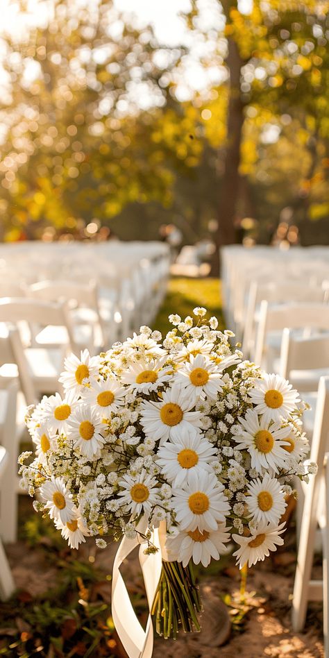 Bright Daisy Bridal Bouquets Yellow Daisies Wedding, Fall Wedding Bouquets With Daisies, Chamomile Daisy Bouquet, Daisy Wedding Bouquet Rustic, Wild Daisy Bouquet, Wedding Flowers With Daisies, Wedding Bouquet With Daisies, Wedding Bouquets Daisies, Daisy And Baby Breath Bouquet