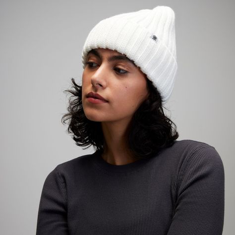 Fit & Design: Regular fit beanie One size fits most Chunky rib knit fabric adds to your comfort White Beanie Outfit, Ribbed Hat, White Beanie, Beanie Outfit, Alpine Design, Hat Photo, White Beanies, Rib Knit Fabric, Knit Beanie