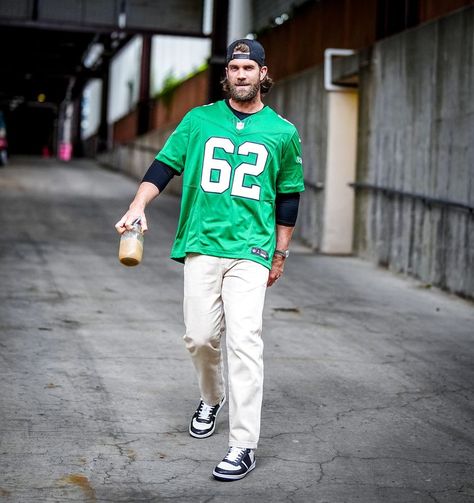 Philadelphia Eagles Jersey Outfit, Phillies Jersey Outfit, Nfl Outfits Men, Bryce Harper Phillies, Nfl Jersey Outfit Men, Eagles Jersey Outfit, Nfl Jersey Outfit Fashion Men, Phillies Game Outfit, Nfl Jersey Outfit