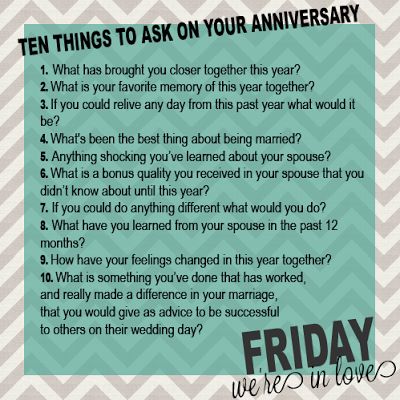 Friday We're In Love: 10 Questions to Ask Every Anniversary- see how your answers change as you grow old together! Anniversary Questions, Anniversary Traditions, Wedding Anniversary Quotes, Growing Old Together, Grow Old, Healthy Marriage, Anniversary Dates, 10 Year Anniversary