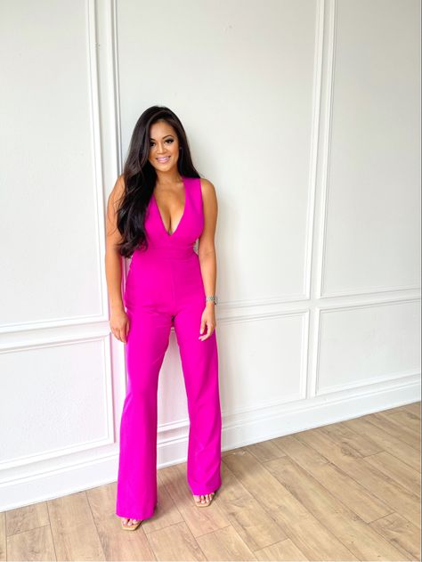 Affordable fashion, style, outfit inspo, flattering outfits, sexy jumpsuit, hot pink outfit, girls night out outfit, date night outfit Hot Pink Jumpsuit Outfit Wedding, Magenta Jumpsuit Outfit, Hot Pink Jumpsuit Outfit Classy, Pink Jumpsuit Outfit Wedding, Pink Jumpsuit Outfit Classy, Hot Pink Jumpsuit Outfit, Yellow Jumpsuit Outfit, Pink Jumpsuit Outfit, Magenta Jumpsuit