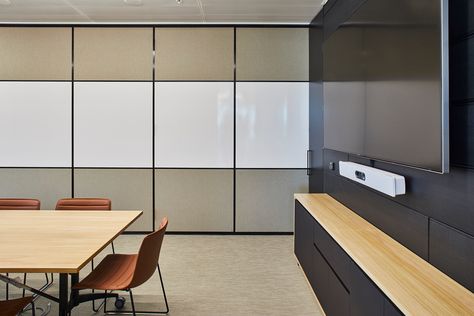 Operable Wall Meeting Room, Operable Wall Design, Japandi Office Design, Japandi Office, Operable Wall, Quiet Room, Office Fit Out, Wall Finishes, Floor Space