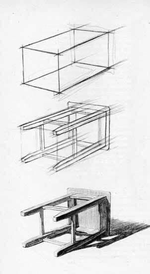 1pt Perspective Drawings, Perspective Drawing Object, Man Made Objects Drawings, How To Draw Furniture, How To Draw Objects, Object Drawing Simple, Object To Draw, Object Sketches, Art Refs