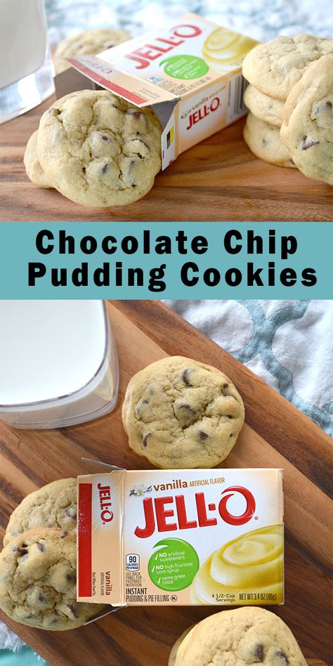 Cookies Pudding, Pudding Cookies Recipes, Chocolate Chip Pudding, Chocolate Chip Pudding Cookies, Pudding Shots, Making Cookies, Cake Mix Cookie Recipes, Pudding Cookies, Pony Party