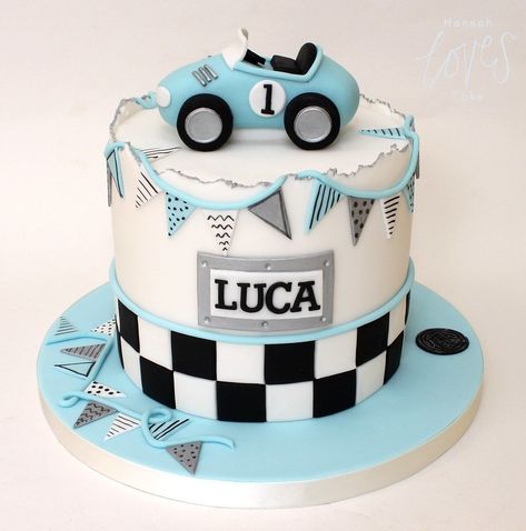 fast one cake | A first birthday cake with vintage racing ca… | Flickr Too Fast Birthday Party Cake, 2 Fast 2 Furious Cake, Car Themed Birthday Cake For Men, Buttercream Car Cake, Car First Birthday Cake, Fast One Cake Ideas, Race Car Smash Cake Boy, Vintage Race Car Birthday Cake, Fast One Cupcakes