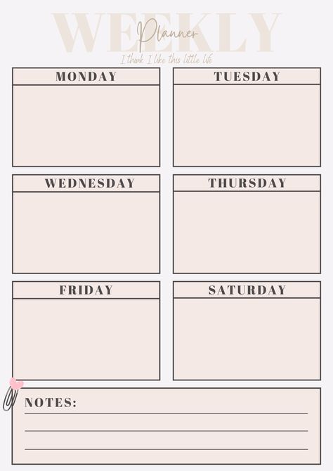 Inspired by the TikTok trend "I think I like this little life", this weekly planner will help you note down the important things that you need to do for the week! 💌 Week Planner, Planning Template, Meal Planner Template, Kids Schedule, Meal Planning Template, Work Planner, Planner Set, Self Confidence Tips, Planner Printables