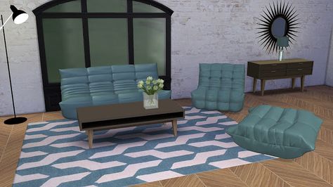 Sims 4 CC's - The Best: Togo Living Room Set by Meinkatz Creations Sims 4 Togo Sofa, Sims 4 Cc Togo Sofa, Peacock Armchair, Living Room Sims 4, Armchair And Ottoman, Togo Sofa, Sims 4 Update, Trendy Living Rooms, Living Room Set