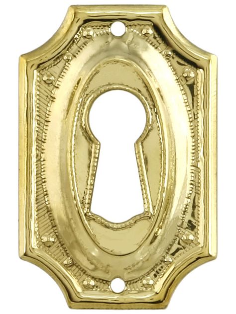 Stamped Brass Colonial Revival Keyhole Cover | House of Antique Hardware Antique Door Hardware, Porcelain Door Knobs, Cupboard Door Knobs, Garden Illustration, Age Gracefully, Antique Keys, Antique Doors, Doors And Hardware, Colonial Revival