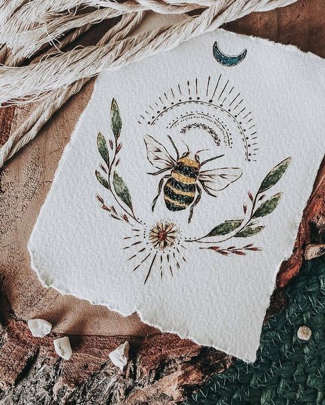 Art & Craft Sharing Page on Instagram: “Illustration by @kwaya.art #tempuradesign if you would like to be featured Submissions/business inquiries: tempuradesign@gmail.com Our…” Instagram Illustration, Pyrography, Art Craft, Mother Earth, Moose Art, Bee, Arts And Crafts, Instagram Photos, Photo And Video