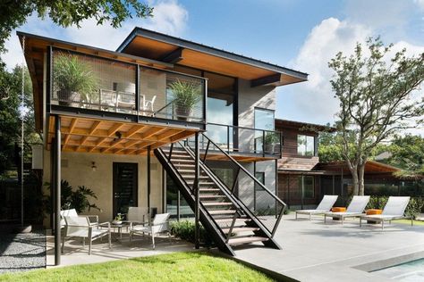 Elevated House, House On Stilts, Concrete Home, Beach Santa, Front Patio, Glass Facades, Stilts, Balcony Design, Forest House