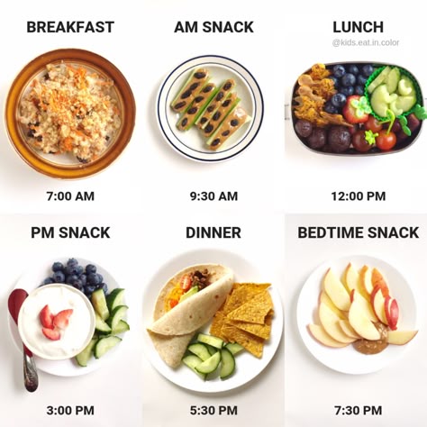 Example of a how a meal schedule helps when working from home with kids. Six pictures of meals & snacks and the times they are scheduled for during the day What To Eat For Dinner, Meal Schedule, Menu Sarapan Sehat, Resep Diet Sehat, Motivasi Diet, Healthy Entrees, Eating Schedule, Snack Prep, Eating Healthier