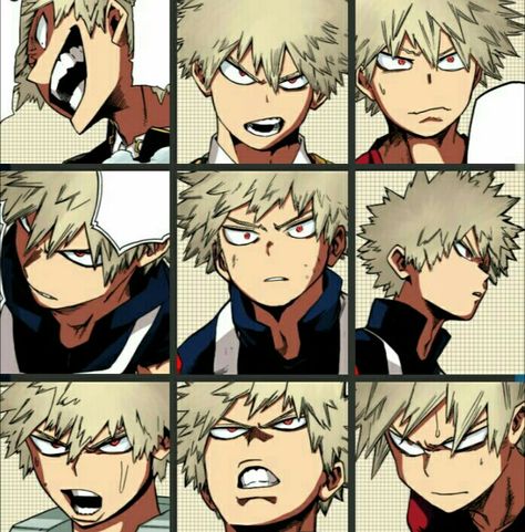 Bakugou's expression || My Hero Academia Bakugo Expressions, Bakugou Manga, Katsuki Bakugo, Katsuki Bakugou, Bakugou Katsuki, My Hero Academia Memes, Buko No Hero Academia, Face Expressions, Anime Boyfriend