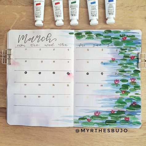 March Bujo Theme Ideas, March Bujo Spread, Monthly Journal Spread, Easy Bujo Themes, March Bujo Theme, May Bujo Theme, March Drawings, March Monthly Spread, Spring Bujo