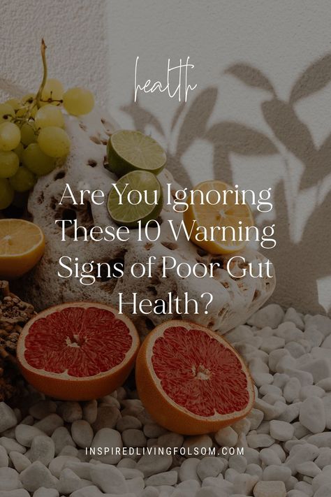 Learn the top 10 signs that your gut needs some love. From digestive discomfort to sleep disturbances, these symptoms can indicate an imbalance in your gut health. Take proactive steps to restore balance and care for your gut with gut-friendly foods, hydration, and whole food nutrition. #GutHealth #Wellness #Nutrition Restore Gut Health, Food Nutrition, Inspired Living, Warning Signs, Take Action, Nutrition Recipes, Gut Health, Holistic Health, To Sleep