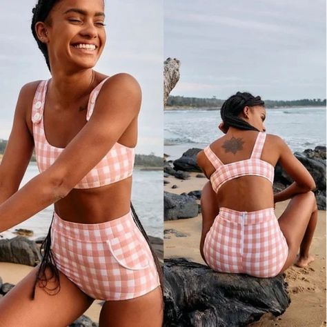 Seea New Without Tags Line Thru Tags Size Xs Fully Lined Gingham From Free People Bottoms Only High Waisted Swimsuit Bottoms, High Waisted Swimsuit, High Waisted Swim Bottoms, Swimsuit Bottoms, High Waisted Swim, Inspiring Things, Swimsuits High Waisted, High Waist Bottoms, Fp Movement