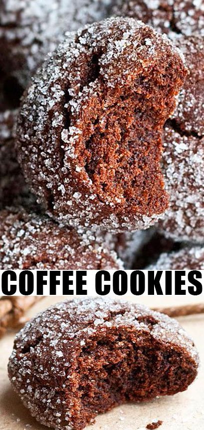 COFFEE COOKIES RECIPE- Best, quick, easy, soft, chewy, crinkle cookies, homemade with simple ingredients. These mocha cookies or espresso cookies are loaded with chocolate. Can use instant coffee or brewed coffee. Can be decorated with royal icing. No cutter needed. Great for Christmas. From CakeWhiz.com #cookies #mocha #coffee #chocolate #espresso #baking #dessert #recipes Coffee Cookies Recipe, Espresso Cookies, Dessert Halloween, Mocha Cookies, Cookies Homemade, Espresso Cookie, Cake Mix Cookie Recipes, Coffee Cookies, Cookies N Cream Cookies