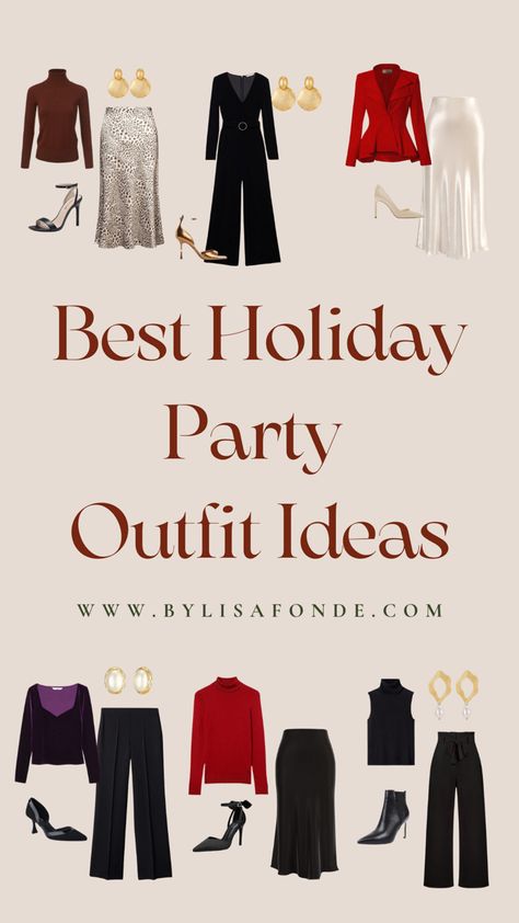 Find the best holiday party outfit ideas for women in this article. Best Christmas outfits for women. Classy holiday party outfits for women. Work holiday party outfit women. Office holiday party outfit ideas. Holiday party outfits casual. Cute and comfy holiday party outfits. Professional holiday party outfit ideas for classy women. Holiday Outfits Winter Casual, Holiday Work Outfits Christmas, Christmas Outfit Ideas For Petite Women, Holiday Outfits 2024 Women, Outfits For Holiday Parties, Semi Formal Outfits For Women Christmas Party, Boho Christmas Party Outfit, Holiday Womens Outfits, Holiday Party Outfit Over 40