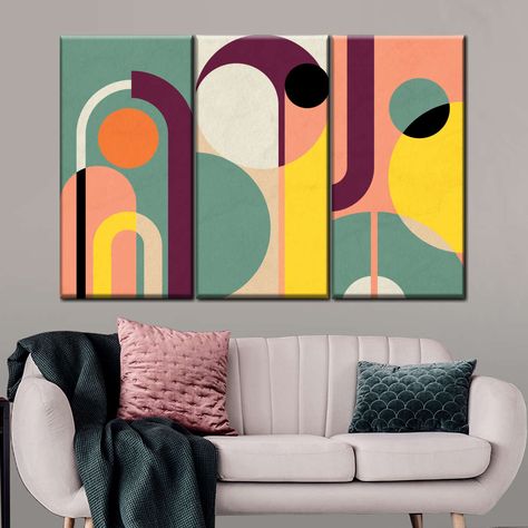 Shop for Retro Geometric Abstract X Wall Art. This ready to hang Retro Geometric Abstract X Digital Art artwork is currently on a 61% off sale - Learn More Geometrical Wall Art, Geometrical Painting Ideas, Abstract Art Interior Design, Geometric Home Decor, Geometric Painting Ideas On Canvas, Abstract Art Inspiration Geometric, Painting Geometric Patterns, Abstract Geometric Art Paintings, Abstract Geometric Art Pattern Design