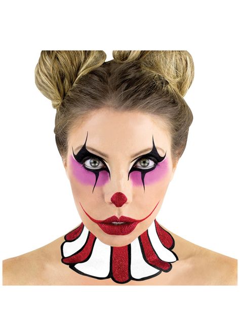 Harlequin Stencil And Makeup Kit Harlequin Makeup, Halloween Makeup Kits, Clown Accessories, Makeup Stencils, Professional Makeup Kit, Halloween Stencils, Female Clown, Red Makeup, Brush Makeup