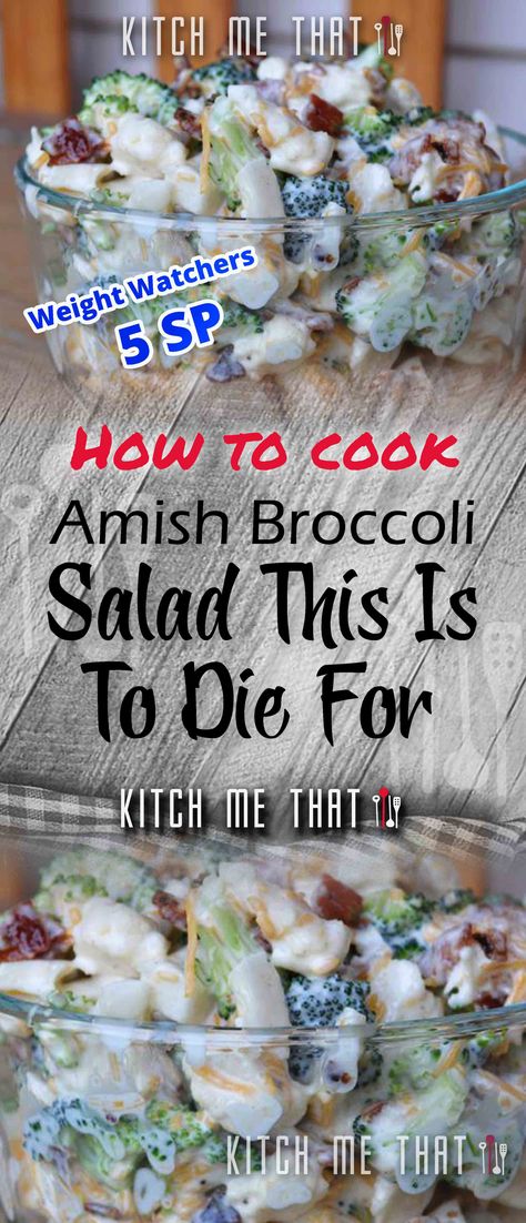 Amish Broccoli Salad… This Is To Die For… [Skinnyfied] 2024 Amish Broccoli Cauliflower Salad, Amish Broccoli Salad, Chopped Broccoli, Broccoli Cauliflower Salad, Dum Dums, Bacon Fries, Mayonnaise Recipe, Broccoli Salad Recipe, Favorite Salad