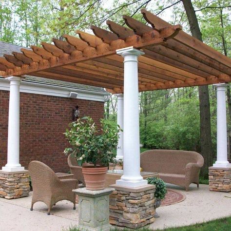 Recent Pergola Projects | Outdoor Rooms | Kitchens, Grill Islands ... Small Pergola, Outdoor Covered Patio, Cheap Pergola, Pergola Lighting, Wood Pergola, Pergola Attached To House, Pergola Design, Pergola Canopy, Wooden Pergola