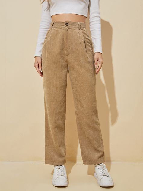 Corduroy Pants Outfit Women, Beige Corduroy Pants, Corduroy Pants Outfit, Favorite Wallpaper, Corduroy Pants Women, Straight Cut Pants, Women Bottoms, Hair Drawing, Fall Pants