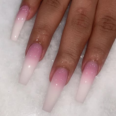 White Ombre Acrylic Nails, Pink Nails French, Pink And White Ombre, Ombre Acrylic, Girls Holiday, Ombre Acrylic Nails, White Ombre, Coffin Nails Long, Nails French