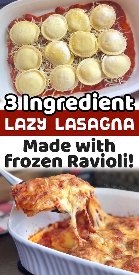 Quick Easy Family Meals, Lazy Dish, Easy Kid Friendly Dinners, Easy Fast Dinner Recipes, Easiest Dinner, Baked Ravioli, Lazy Lasagna, Fast Easy Dinner, Cheap Family Meals