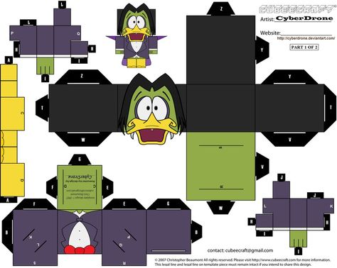 Vegetarian Vampire, 3d Haunted House, Count Duckula, Halloween Papercraft, Printable Boxes, Printable Toys, Box Templates, Tom Y Jerry, Paper Sculptures