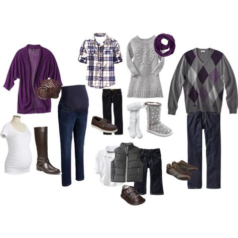 "Fall Family Pictures" by jennifrmtheblog on Polyvore Picture Color Schemes, Fall Picture Outfits, Outfits Purple, Family Portrait Outfits, Family Photo Colors, Red Living, Family Maternity Photos, Fall Family Photo Outfits, Sister Pictures