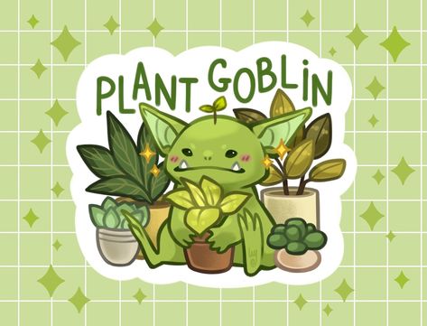 Very excited about this little goblin sticker that will be part of Friday‘s shop update heheh 🌱 • • • #digitalart #plants #goblin #plantgoblin #ipad #procreate #cute #sticker #plantlover Goblin Labyrinth, Goblin Illustration, Cute Goblin, Goblin Art, Ipad Procreate, Very Excited, Funny Art, Plant Lover, Hatsune Miku