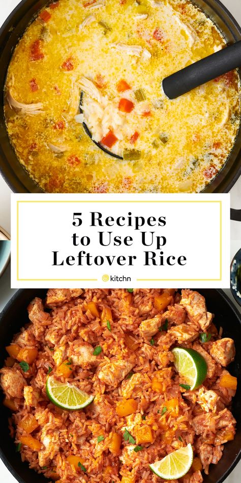 Chicken Rice Leftover Recipes, Leftover Rice Dinner, Chicken And Rice Leftover Recipes, Extra Rice Recipes, Uses For Leftover Cooked Rice, Leftover Rice Side Dish Recipes, Leftover Rice Soup Recipes, Leftover Rice Soup, Ideas For Leftover Rice