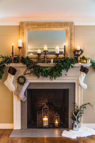 We're getting holiday ready with Pier 1 Imports: http://www.stylemepretty.com/living/2014/11/19/deck-the-mantel-with-pier-1-imports/ Diy Christmas Fireplace, Christmas Fireplace Mantels, Holiday Mantel Decor, Candles In Fireplace, Holiday Mantel, Christmas Mantle Decor, Fireplace Mantel Decor, Christmas Fireplace Decor, Christmas Mantel Decorations