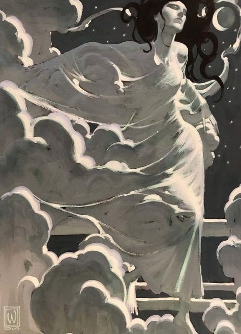 John Watkiss John Watkiss, Soyut Sanat Tabloları, Arte Inspo, Arte Sketchbook, Wow Art, Moon Goddess, In The Clouds, Ethereal Art, 판타지 아트