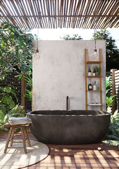 Native Trails Avalon Freestanding Bathtub #bathtub #bathtubideas #freestandingtub #freestandingbath #outdoorbathtub #homedesign Bathtub Outdoor Ideas, Patio Bathtub, Bathtub Greenhouse, Outside Bathtub Ideas, Outdoor Bath Tub Ideas, Backyard Bathtub, Outdoor Tub Ideas, Outdoor Bathtub Ideas, Bath Tub Outdoor