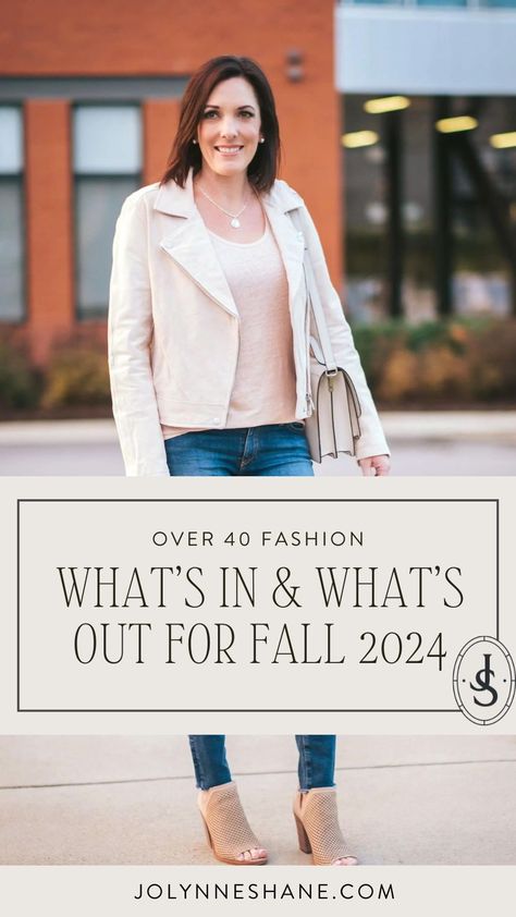 If you are in the mood for fall and want to start planning your fall wardrobe, look no further. Jo-Lynne Shane is sharing a list of fall fashion trends to try and the ones that need to be out of your closet. Follow for more fall fashion, women's feminine style and outfit ideas for women over 40. This Season Fashion Outfit Ideas, Fall Fashion 2024 Women 40, Women’s Fall Fashion Over 40, Joanna Gaines Outfits Fall, Trendy Outfits Women In 30s, Fall Fashion Florida Outfit Ideas, Fall Outfits In California, Fall Winter 2024 Fashion Trends Street Style, Short Sleeve Sweater Outfit Fall