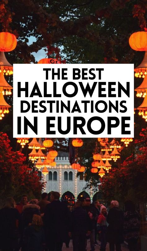 Looking for the best cities to celebrate Halloween in Europe? Discover all the most beautiful cities in Europe to travel solo, with friends or family - all the best Halloween destinations from Copenhagen to Venice and Barcelona to enjoy autumn! best destinations in europe for solo travel | europe travel bucket list | europe travel guide | best european travel destinations | best cities in europe for digital nomads | best solo travel destinations in western europe | best cities in italy to visit Best Places To Visit In Europe In Fall, Autumn In Europe Aesthetic, Autumn Travel Aesthetic, Halloween Places To Visit, Halloween Travel Destinations, Halloween In Italy, Europe In October, 30 Bucket List, European Travel Destinations