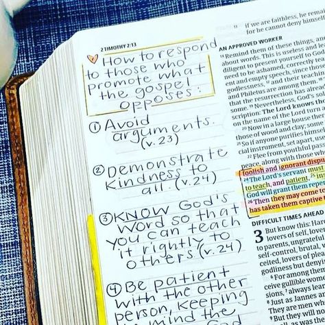 Amy Hale on Instagram: "Whew! 2 Timothy chapter 2 gives us some much needed reminders for how to live in such a divisive world. “The Lord’s servant must not quarrel, but must be gentle to everyone…” (2 Timothy 2:24 CSB)" 2 Timothy 2:15, Christian Notes, Healing Journaling, Journal Notes, Bible Journal Notes, Ministry Ideas, Daily Devotions, 1 Timothy, Bible Notes