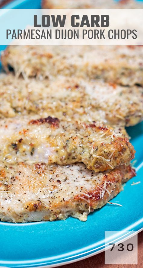 Dijon Pork Chops, Parmesan Crusted Pork Chops, Keto Pork, Cena Keto, Low Carb Pork, Low Carb Low Fat Recipes, Resep Diet, Low Carb Diet Recipes, Keto Foods