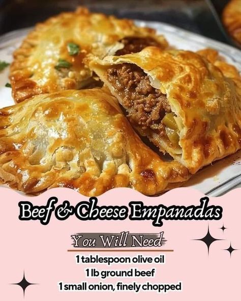 The Pioneer woman - Ree drummond ! | Beef & Cheese Empanadas😋😍 | Facebook Cheesy Beef Empanadas, Cheese Empanadas Recipe, Homemade Empanadas, Beef Empanadas Recipe, Cheese Empanadas, Cooking With Ground Beef, Empanadas Dough, Beef Empanadas, Empanadas Recipe